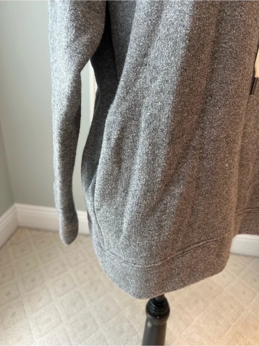 J.Crew Funnelneck Drawstring Pullover | Gray | Wool Blend | Size M | Like New